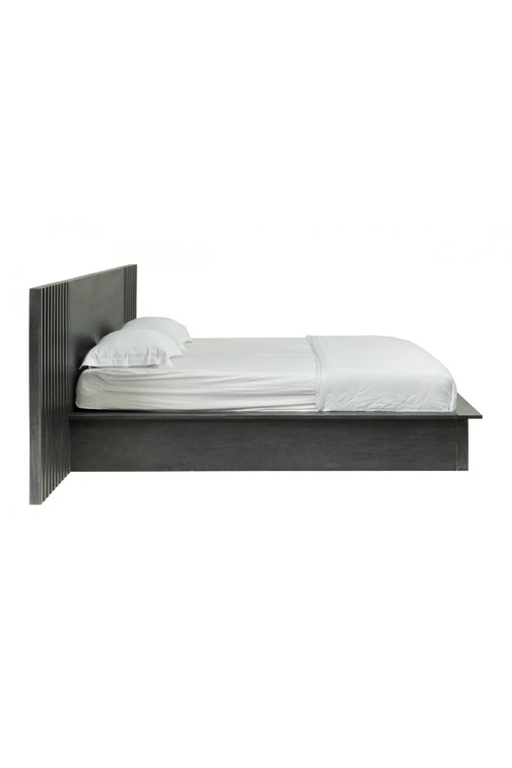 Luxury Modern Dark Gray 2-Drawer Storage Bed European Style for Villa