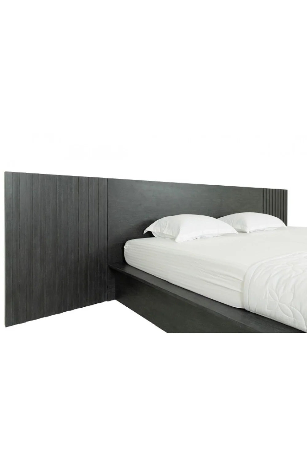 Luxury Modern Dark Gray 2-Drawer Storage Bed European Style for Villa