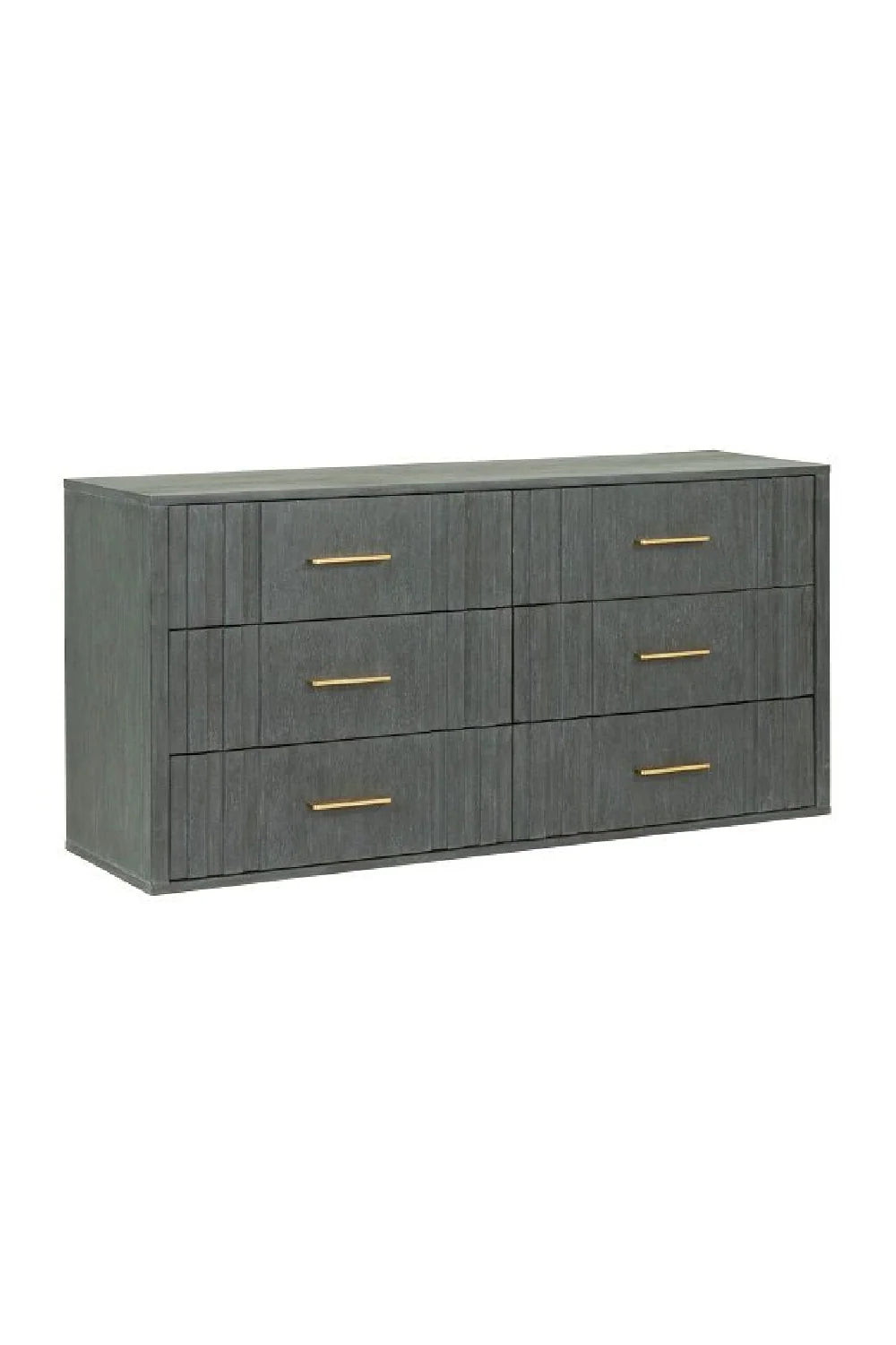Luxury Modern Dark Gray Acacia 6-Drawer Dresser European Style for Villa