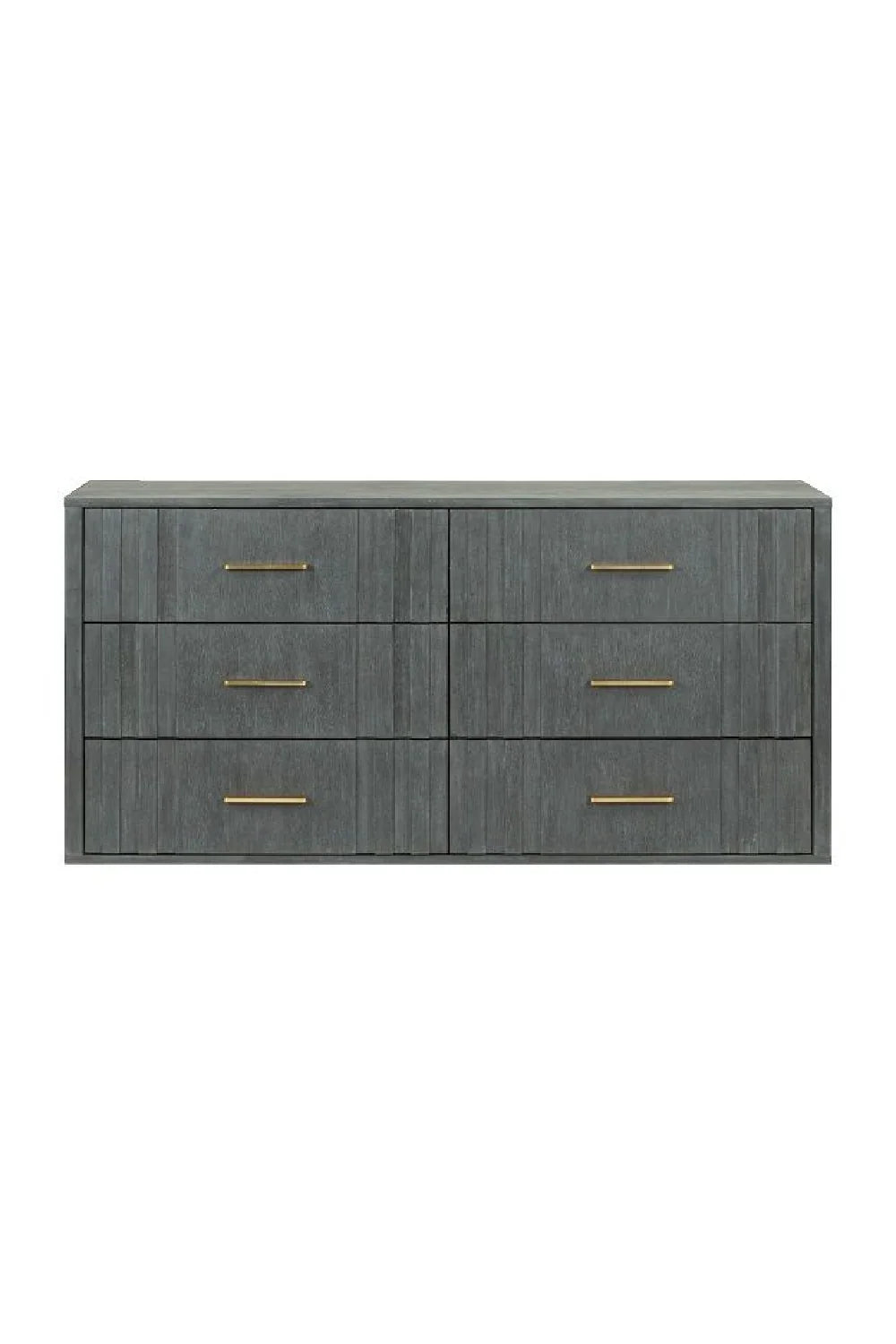 Luxury Modern Dark Gray Acacia 6-Drawer Dresser European Style for Villa