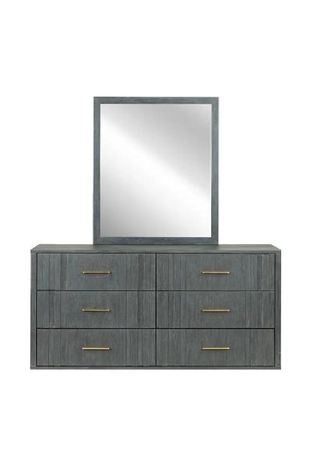 Luxury Modern Dark Gray Acacia 6-Drawer Dresser European Style for Villa