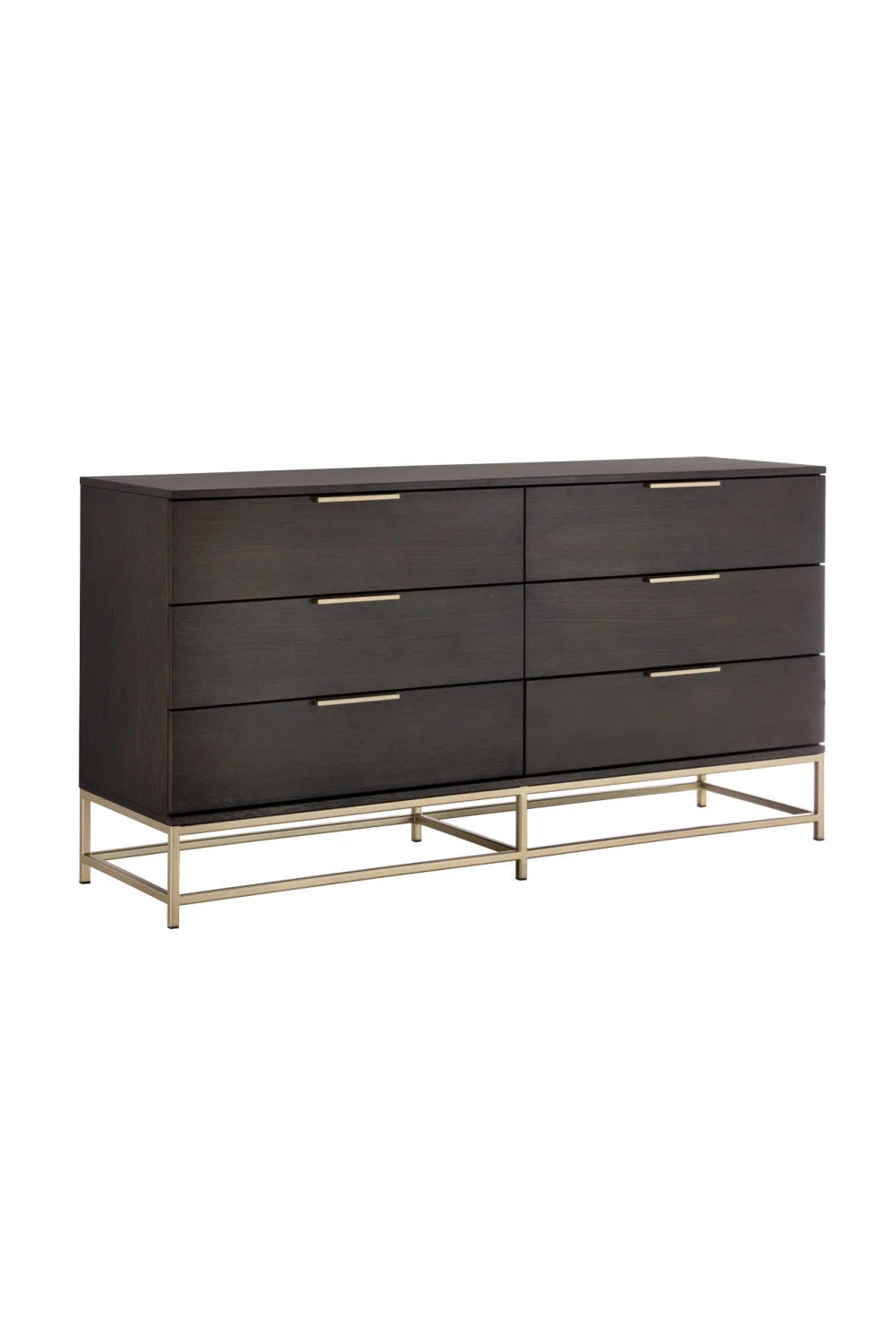 Luxury Modern Dark Gray Oak Dresser European Style for Villa