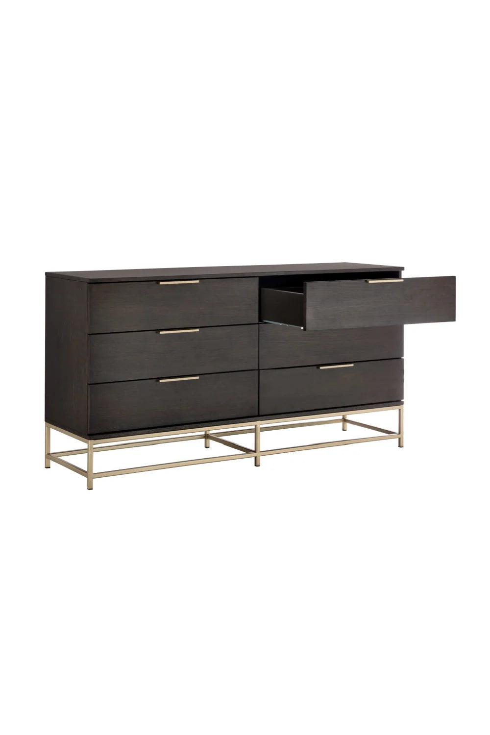 Luxury Modern Dark Gray Oak Dresser European Style for Villa
