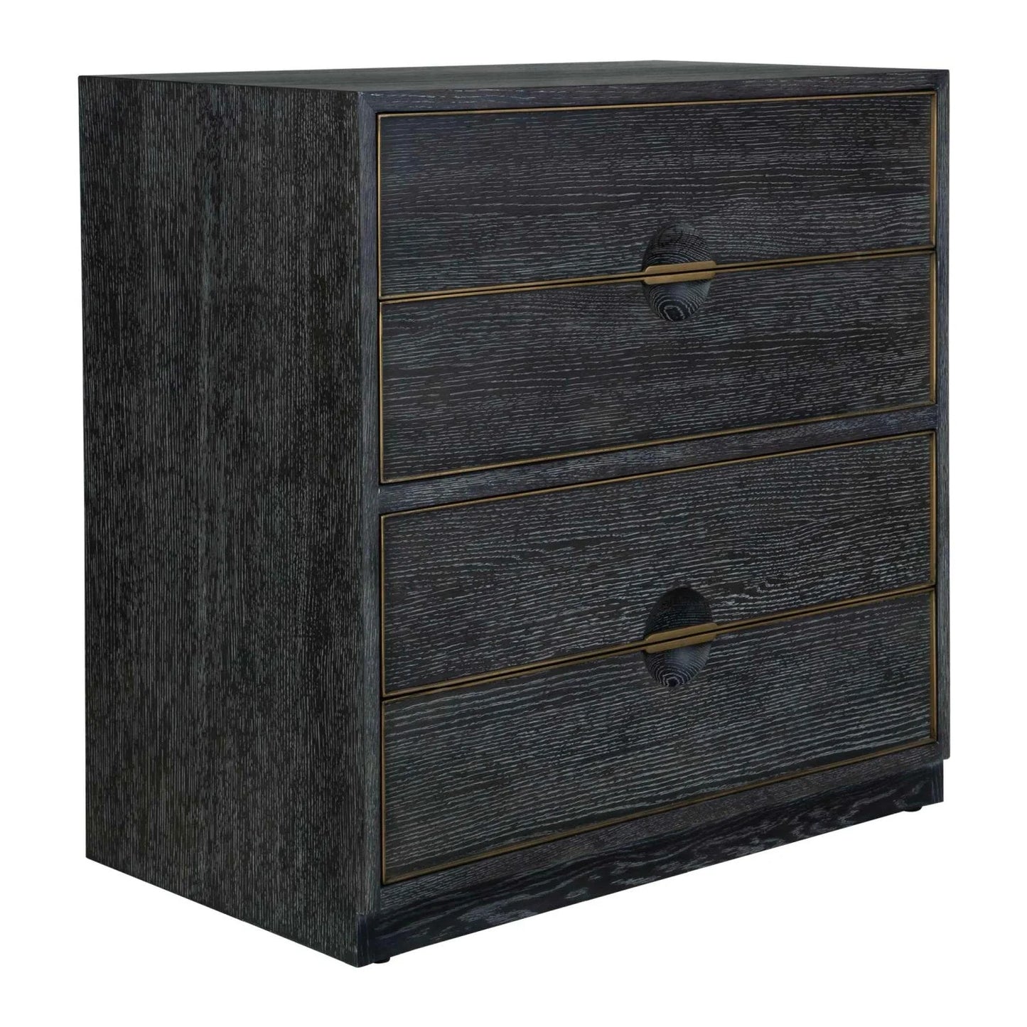 Luxury Modern Dark Oak 4-Drawer Chest European Style for Villa