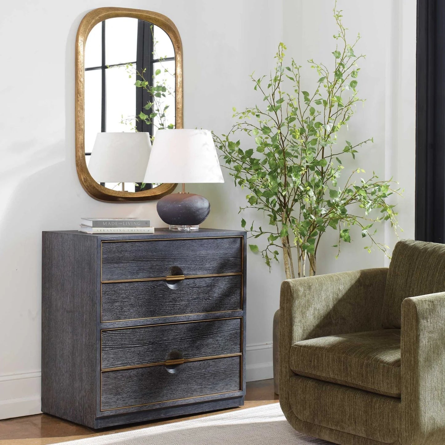 Luxury Modern Dark Oak 4-Drawer Chest European Style for Villa