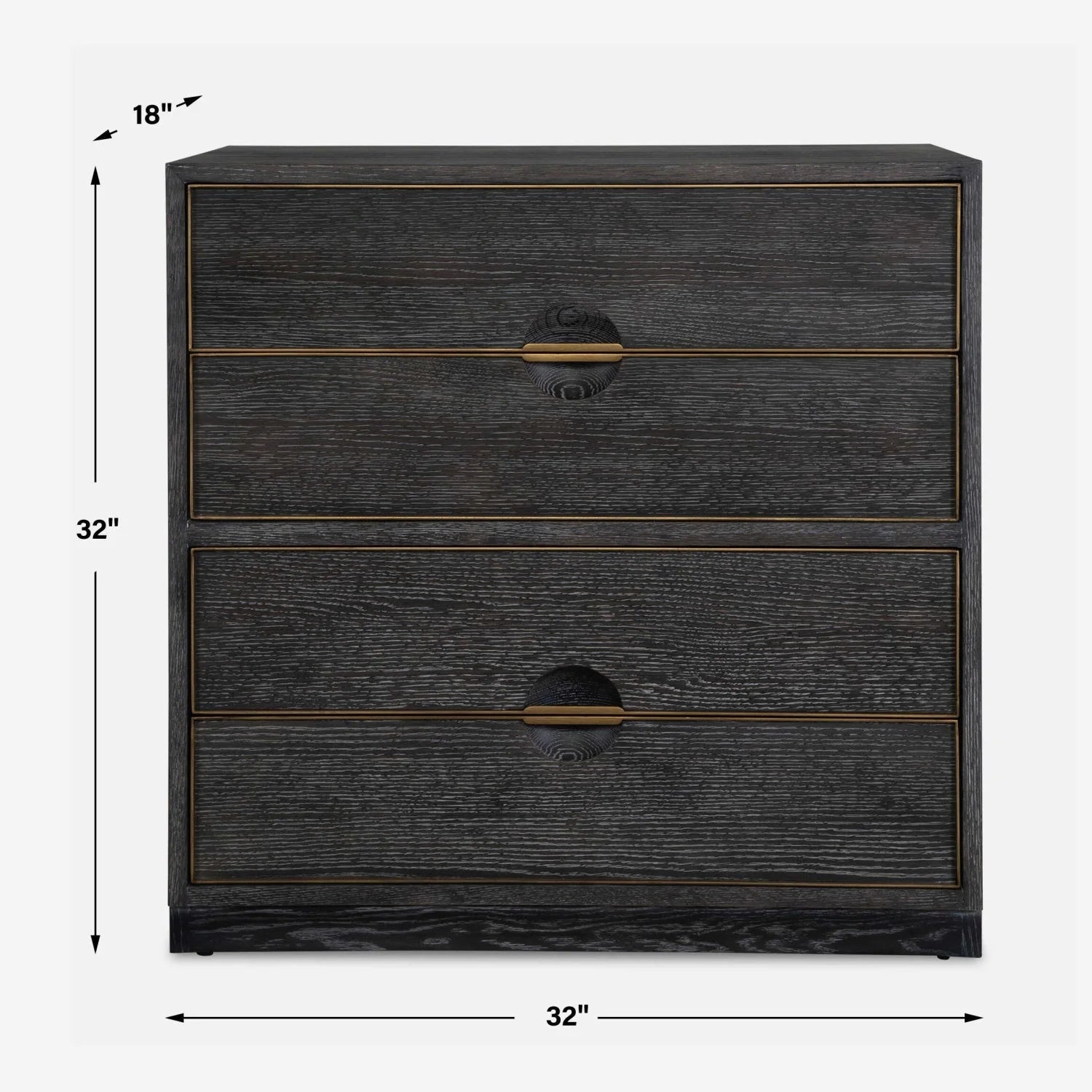 Luxury Modern Dark Oak 4-Drawer Chest European Style for Villa