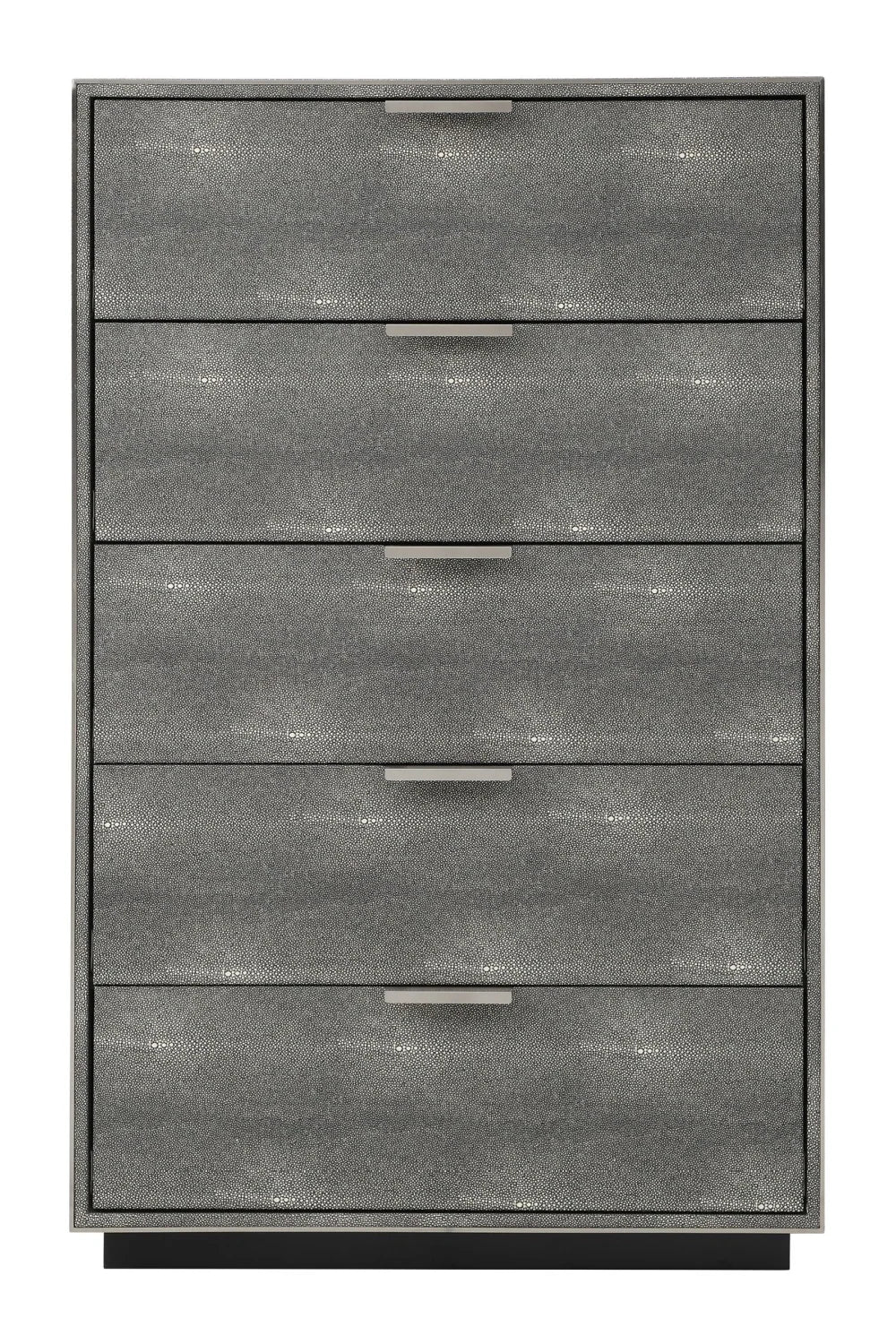 Luxury Modern Dark Shagreen 5-Drawer Chest European Style for Villa