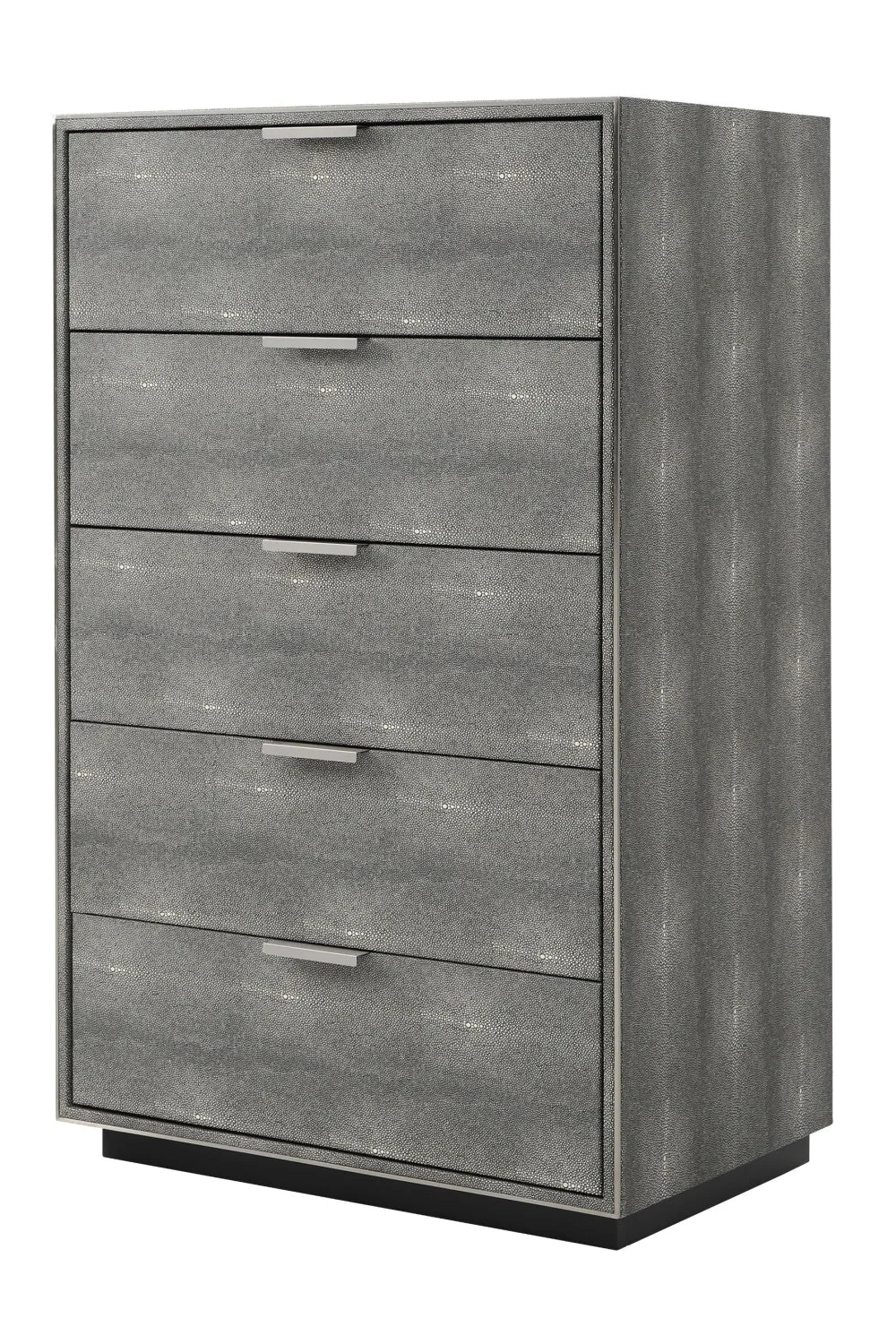 Luxury Modern Dark Shagreen 5-Drawer Chest European Style for Villa