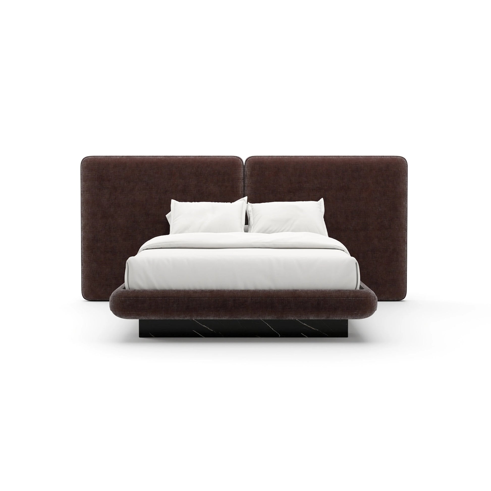 Luxury Modern Dark Taupe Velvet Bed European Style for Villa