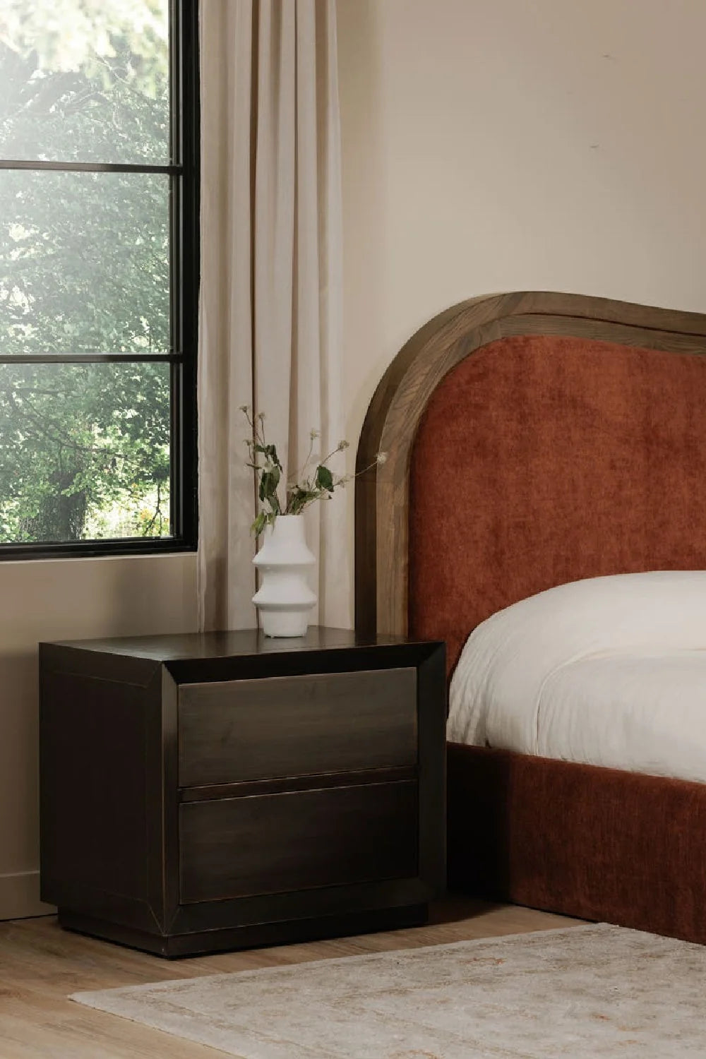 Luxury Modern Dawson 2-Drawer Nightstand European Style for Villa