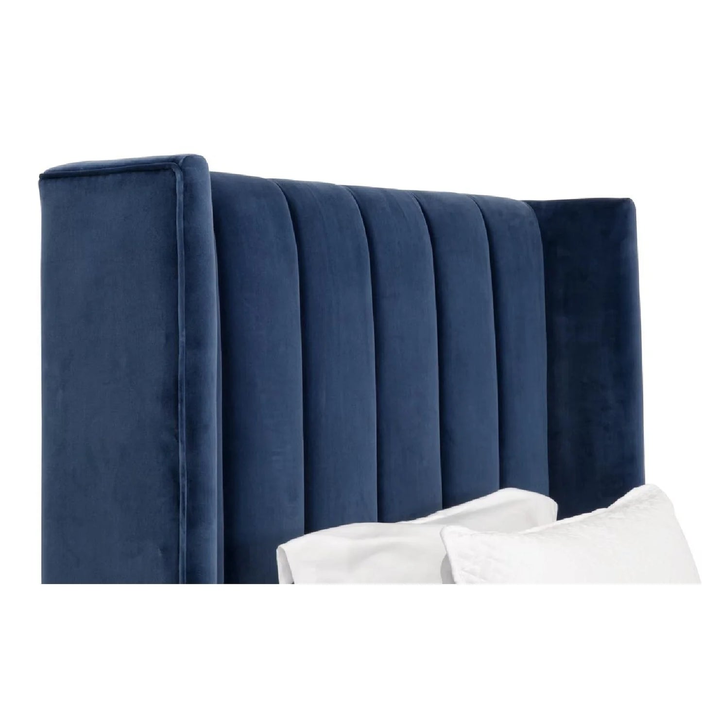 Luxury Modern Denim Blue Velvet Twin Bed European Style for Villa