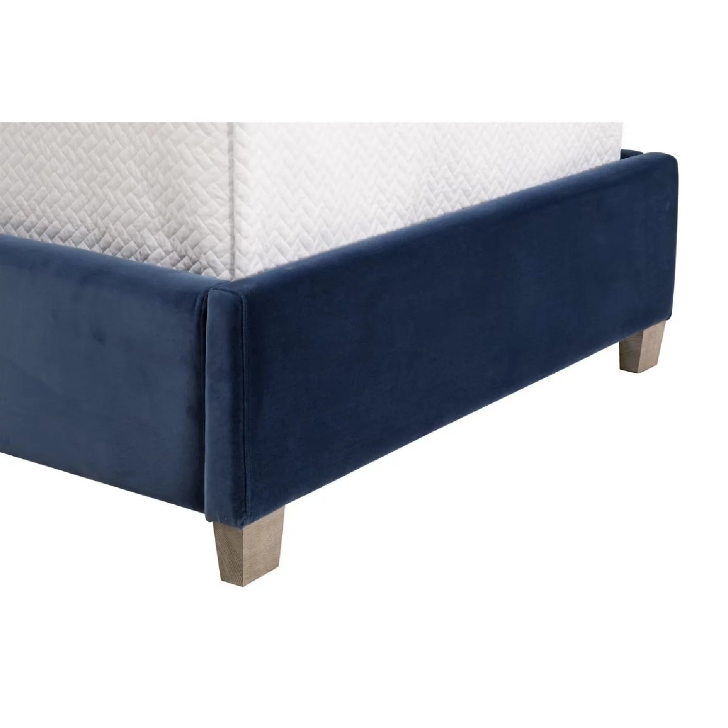 Luxury Modern Denim Blue Velvet Twin Bed European Style for Villa