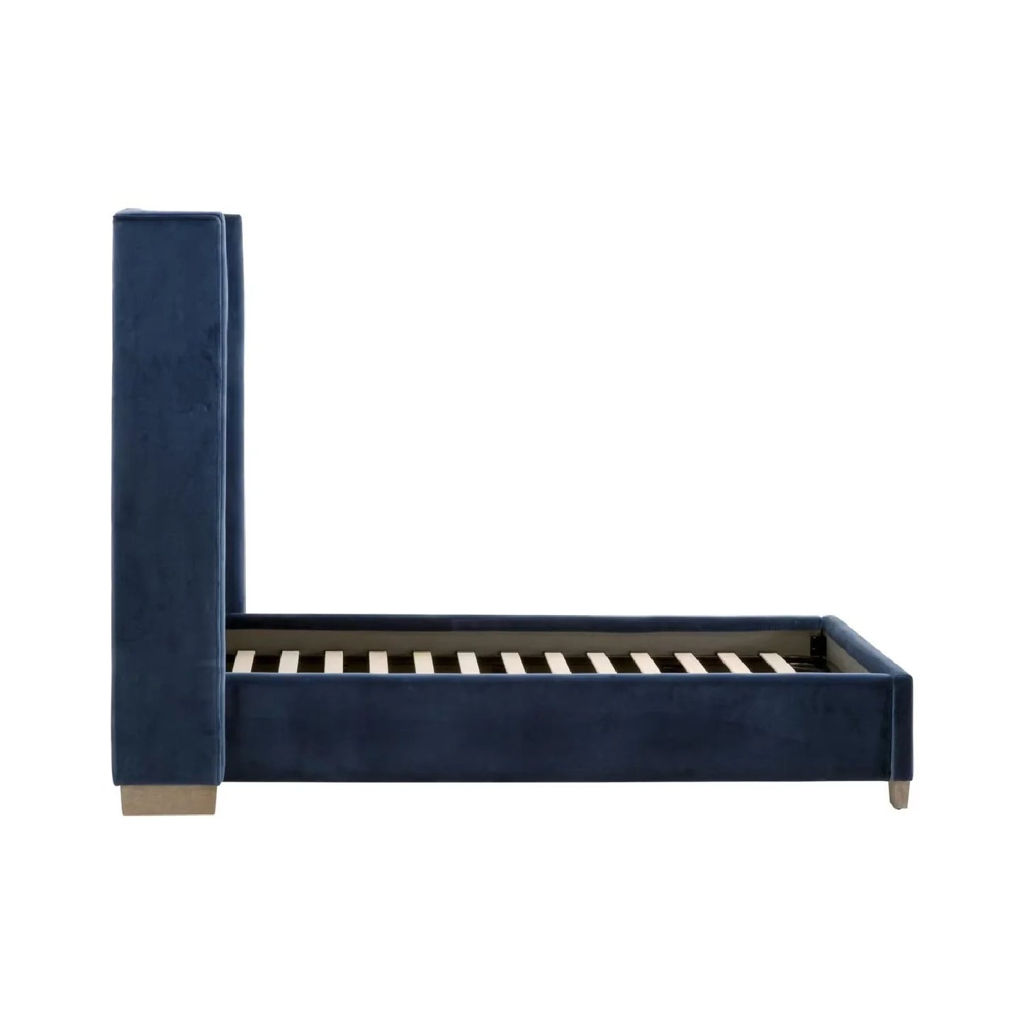 Luxury Modern Denim Blue Velvet Twin Bed European Style for Villa