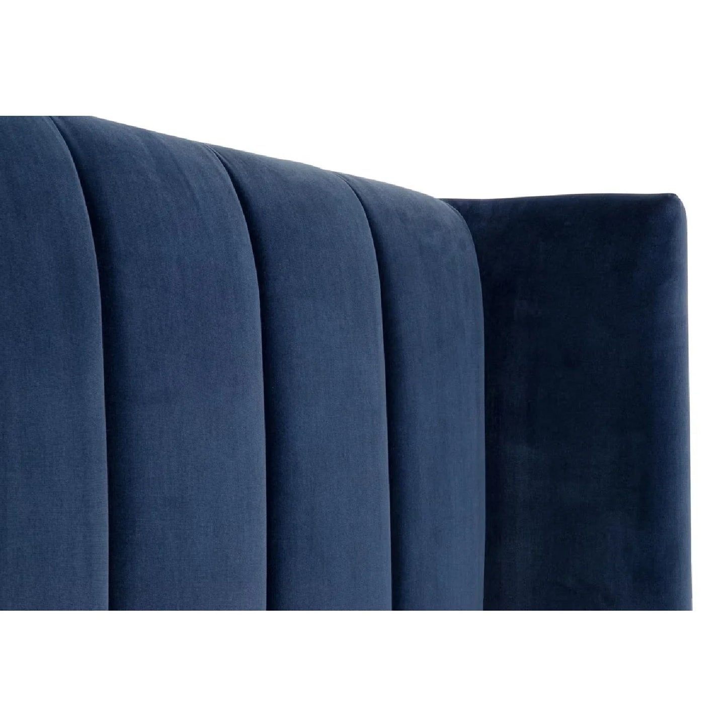 Luxury Modern Denim Blue Velvet Twin Bed European Style for Villa