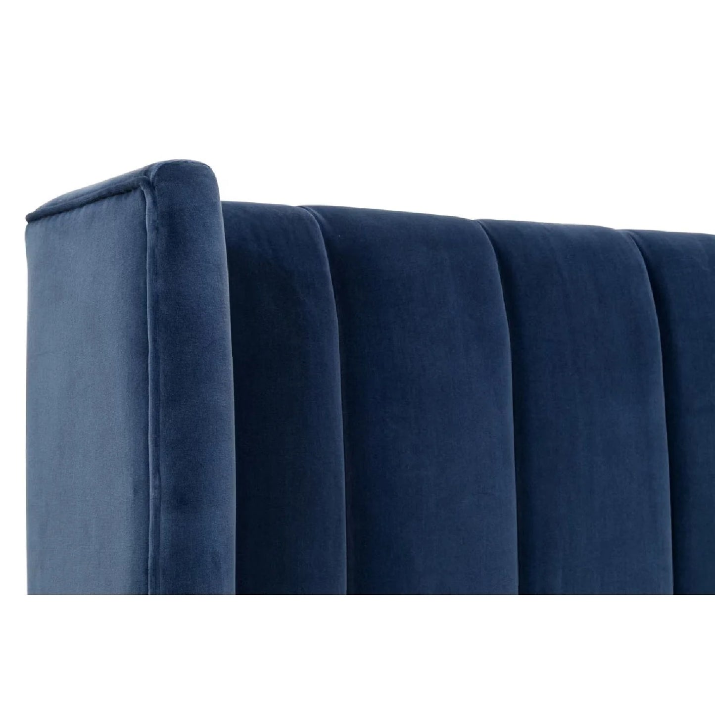 Luxury Modern Denim Blue Velvet Twin Bed European Style for Villa