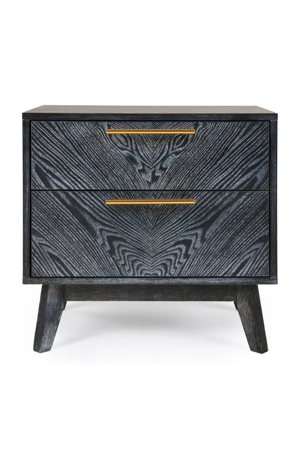 Luxury Modern Diana 2-Drawer Gray Ash Nightstand European Style for Villa