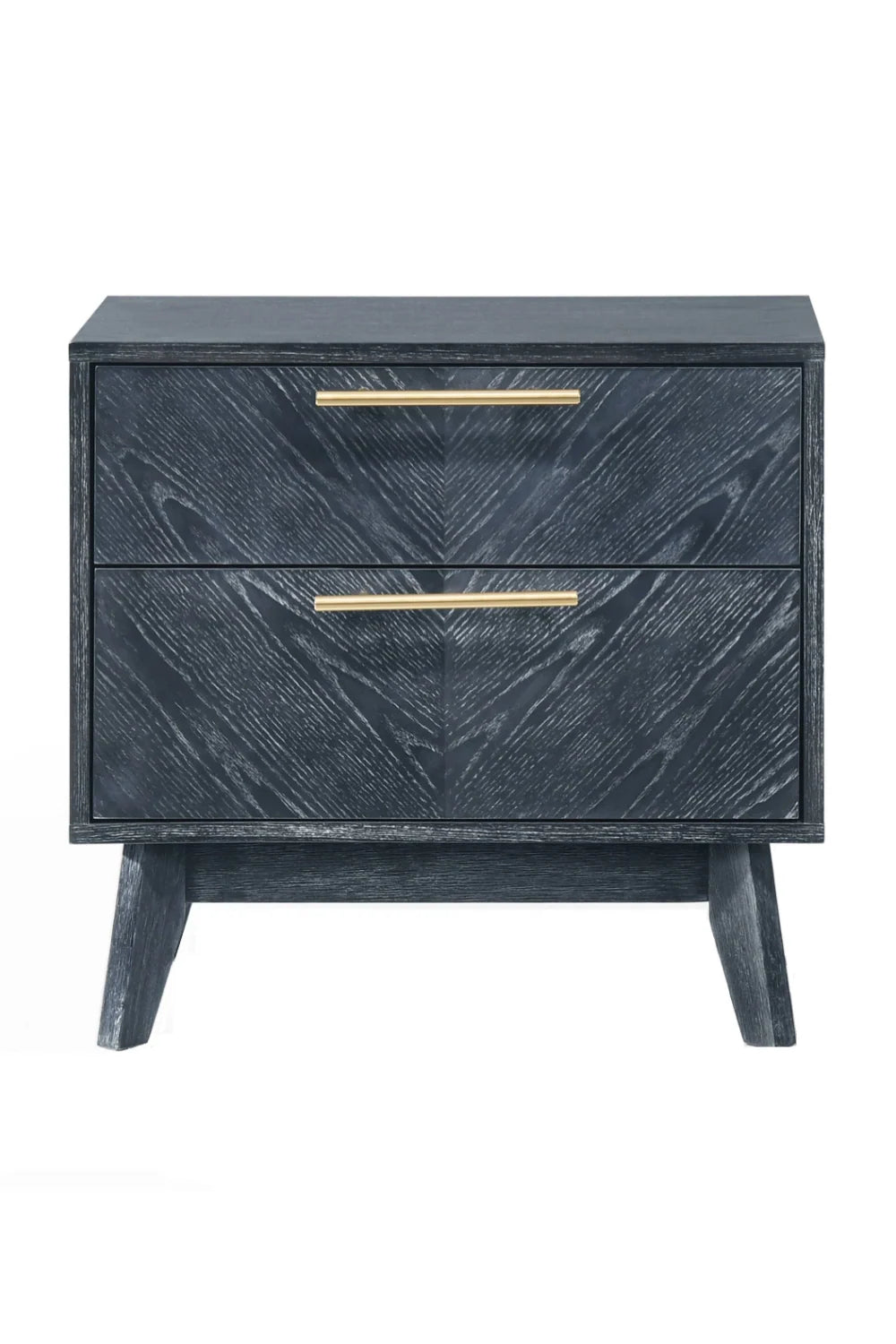 Luxury Modern Diana 2-Drawer Gray Ash Nightstand European Style for Villa