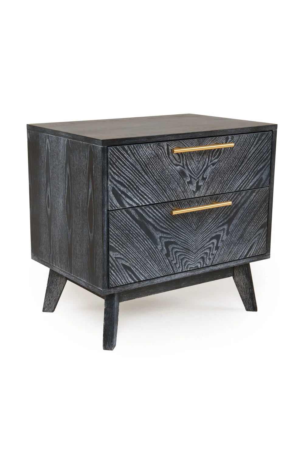 Luxury Modern Diana 2-Drawer Gray Ash Nightstand European Style for Villa
