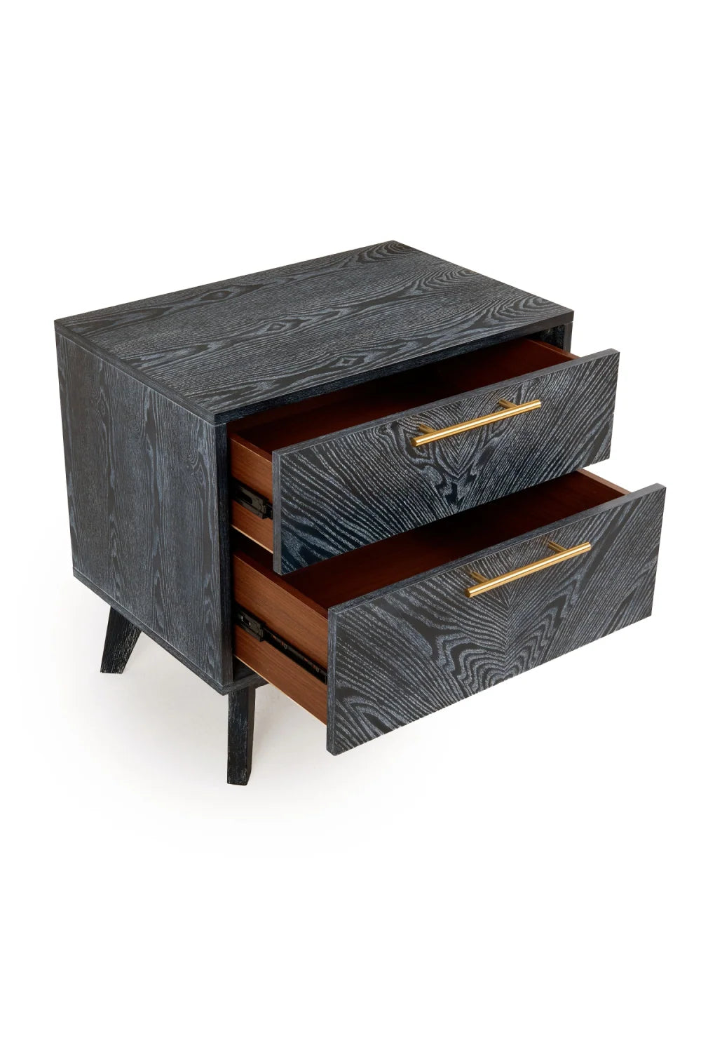 Luxury Modern Diana 2-Drawer Gray Ash Nightstand European Style for Villa
