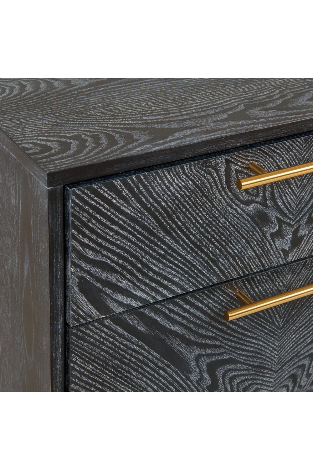 Luxury Modern Diana 2-Drawer Gray Ash Nightstand European Style for Villa