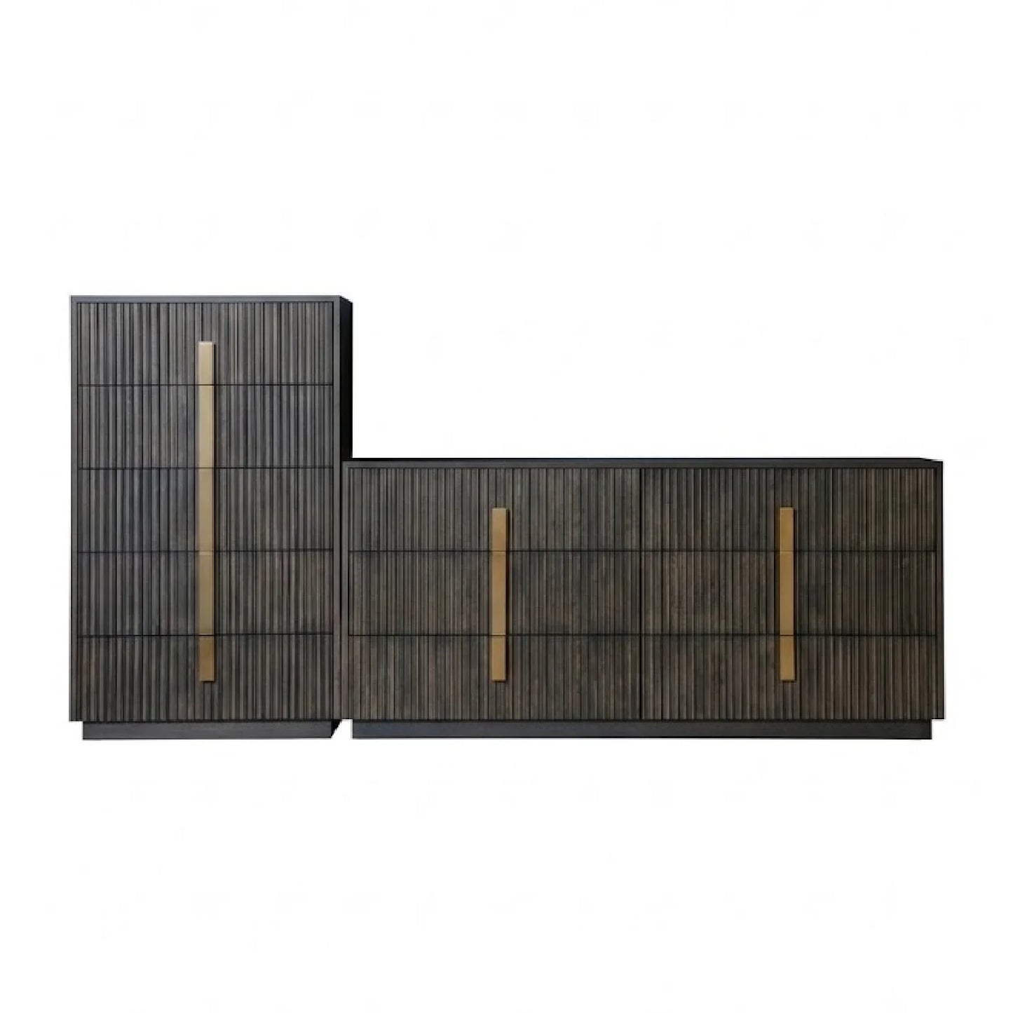 Luxury Modern Distressed Black Six Drawer Dresser European Style for Villa