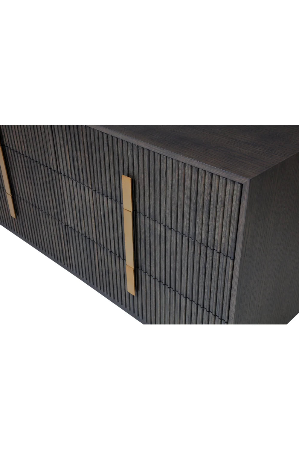 Luxury Modern Distressed Black Six Drawer Dresser European Style for Villa