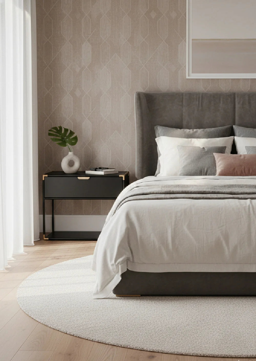 Luxury Modern Doone Nightstand European Style for Villa
