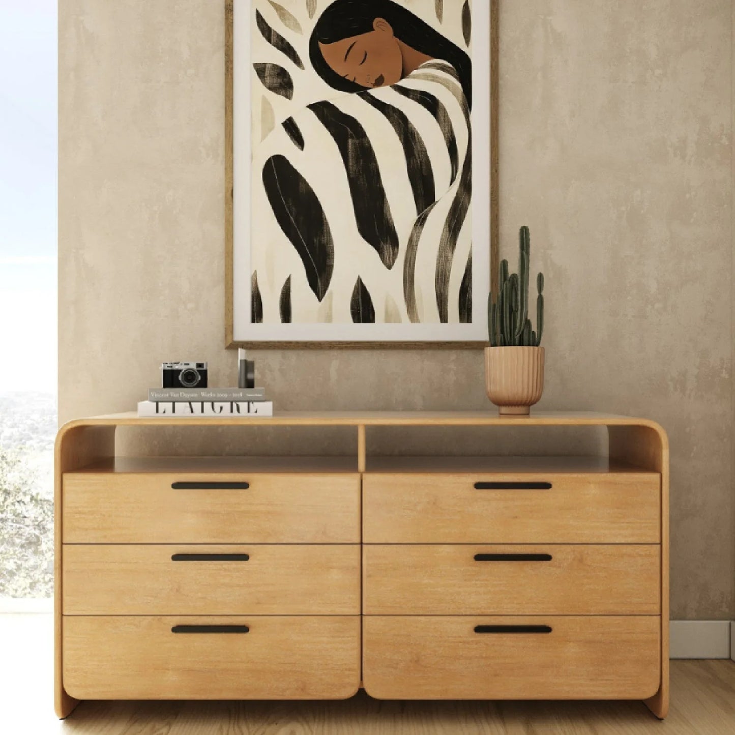 Luxury Modern Dresden 6-Drawer Dresser European Style for Villa