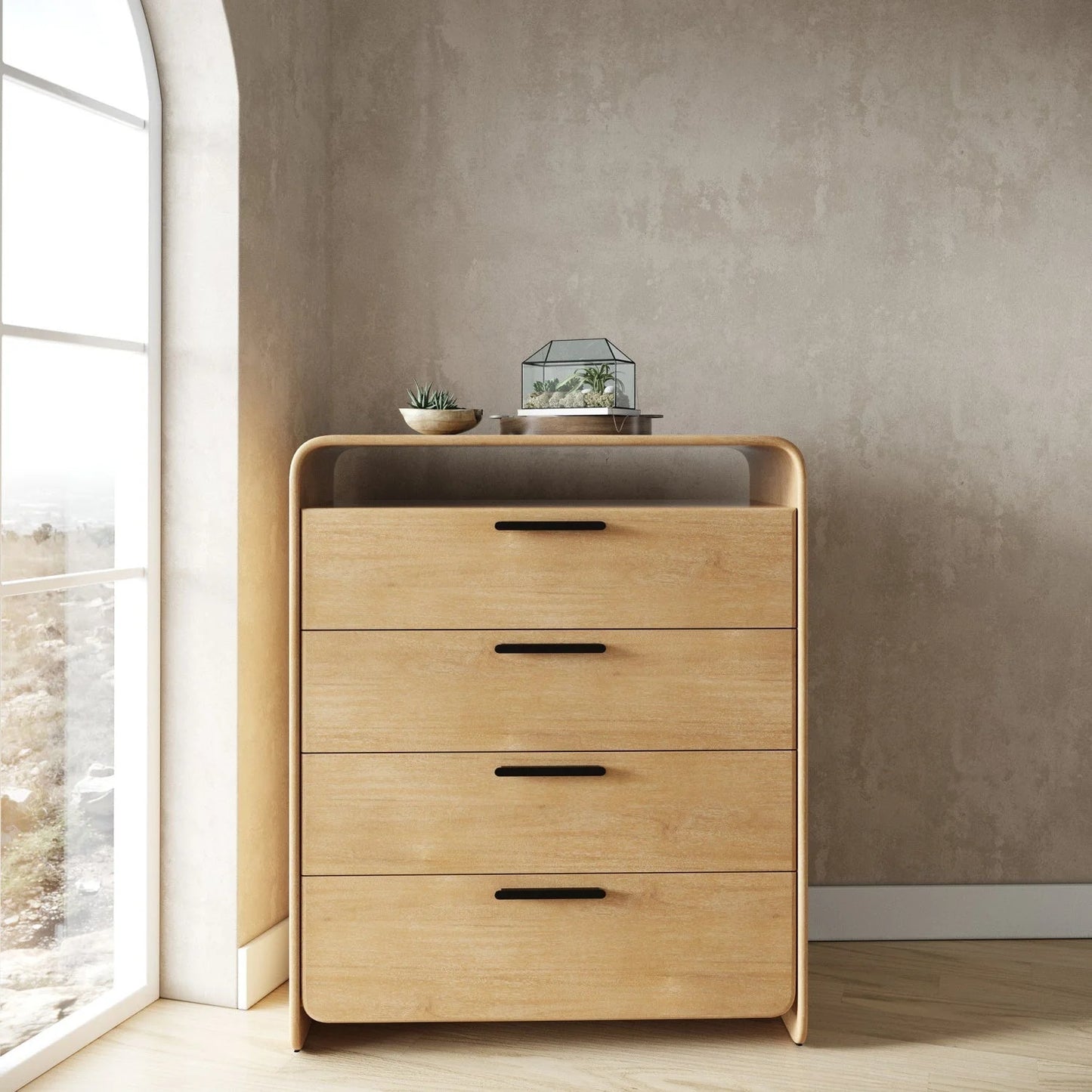 Luxury Modern Dresden Acacia 4-Drawer Chest European Style for Villa