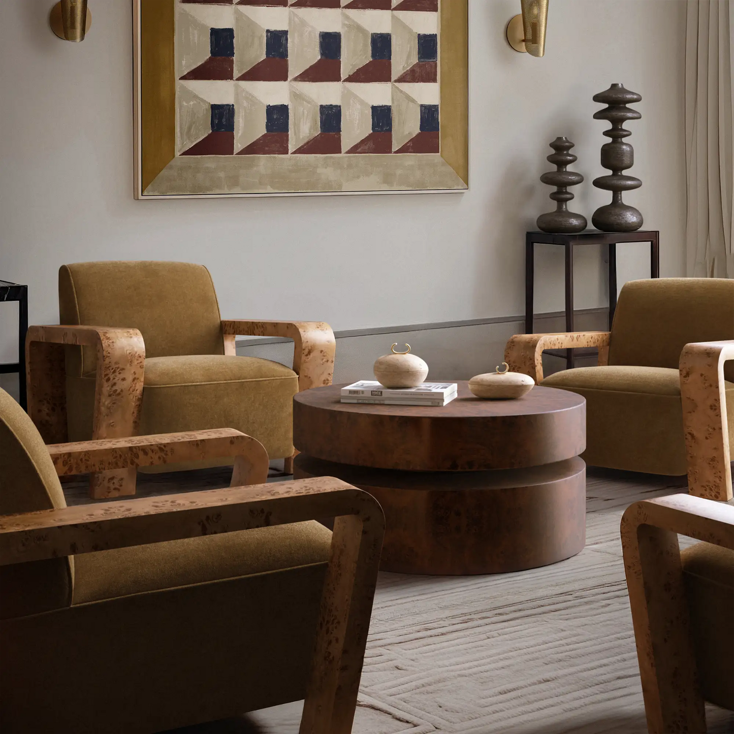Luxury Modern Dumas Lounge Chair European Style for Villa