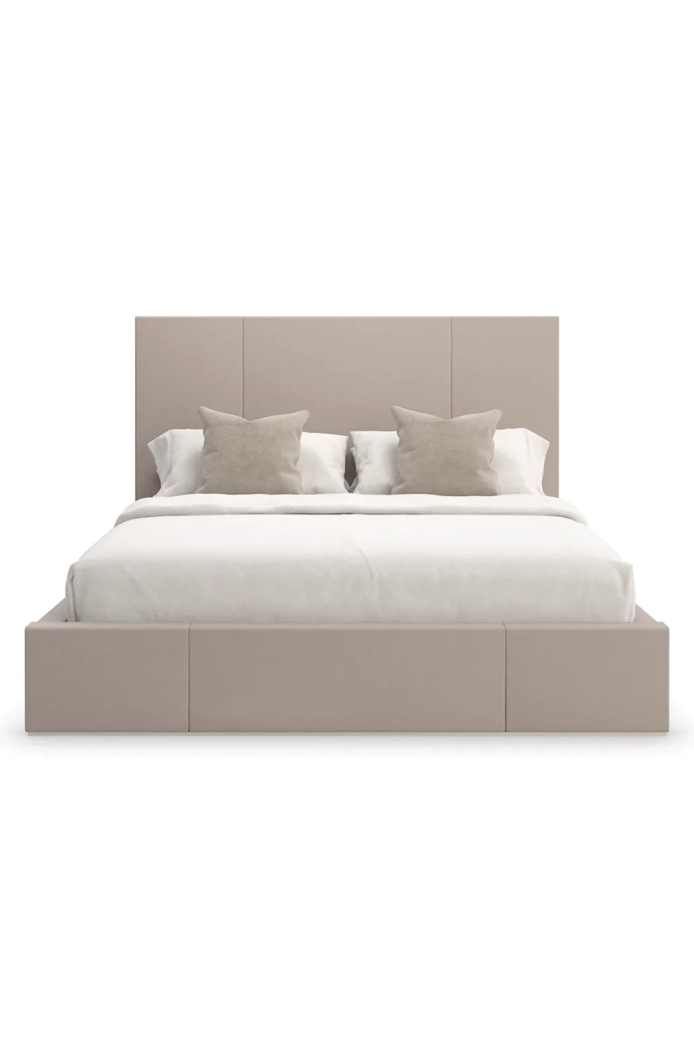 Luxury Modern Ecru Fabric Bed European Style for Villa