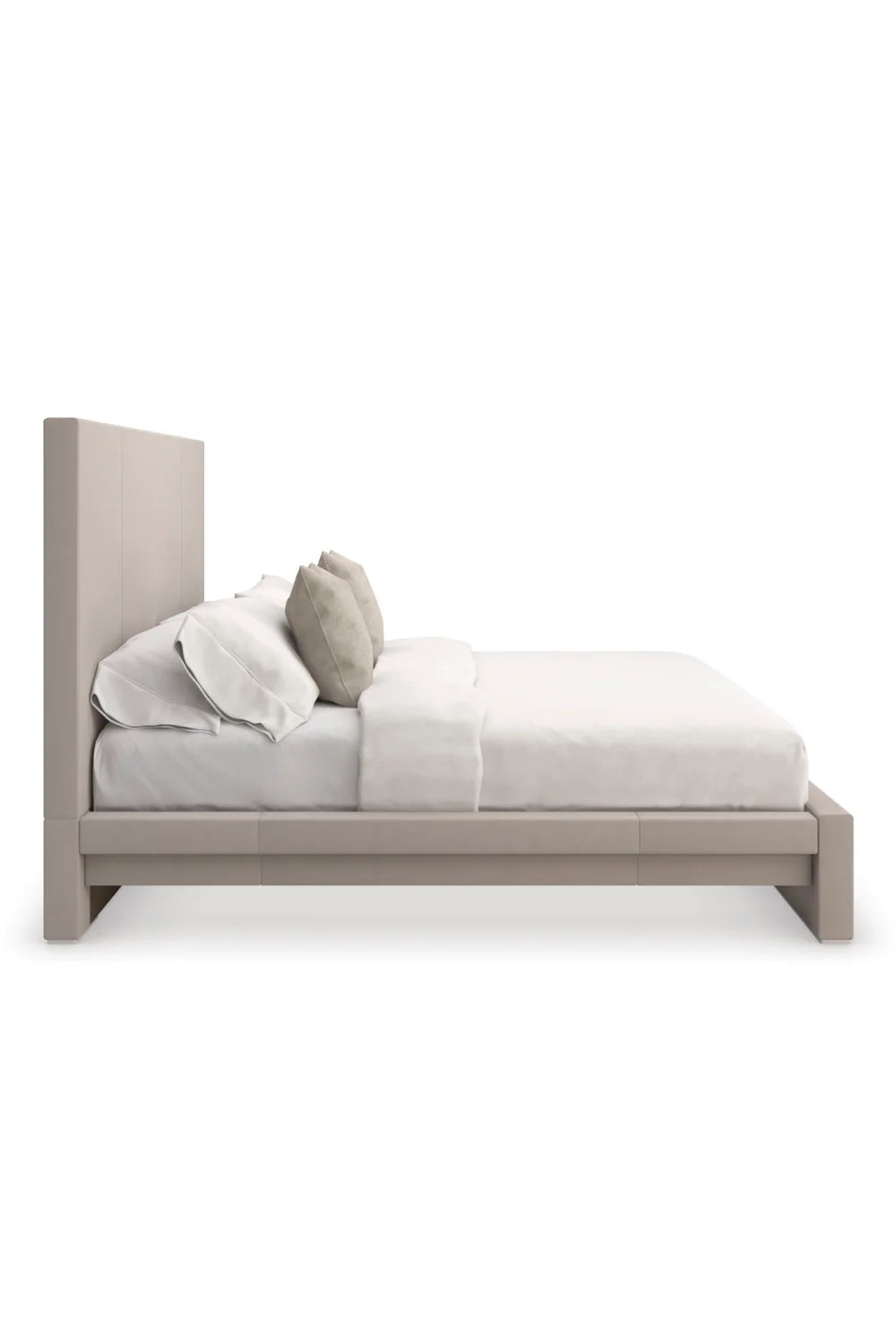 Luxury Modern Ecru Fabric Bed European Style for Villa