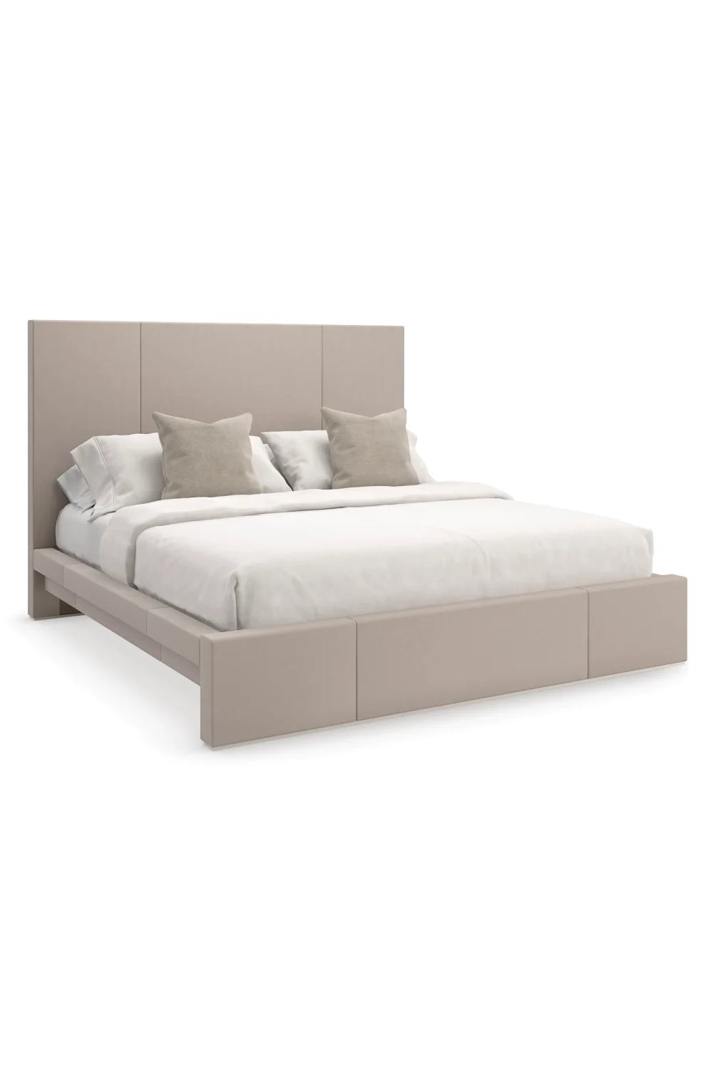 Luxury Modern Ecru Fabric Bed European Style for Villa