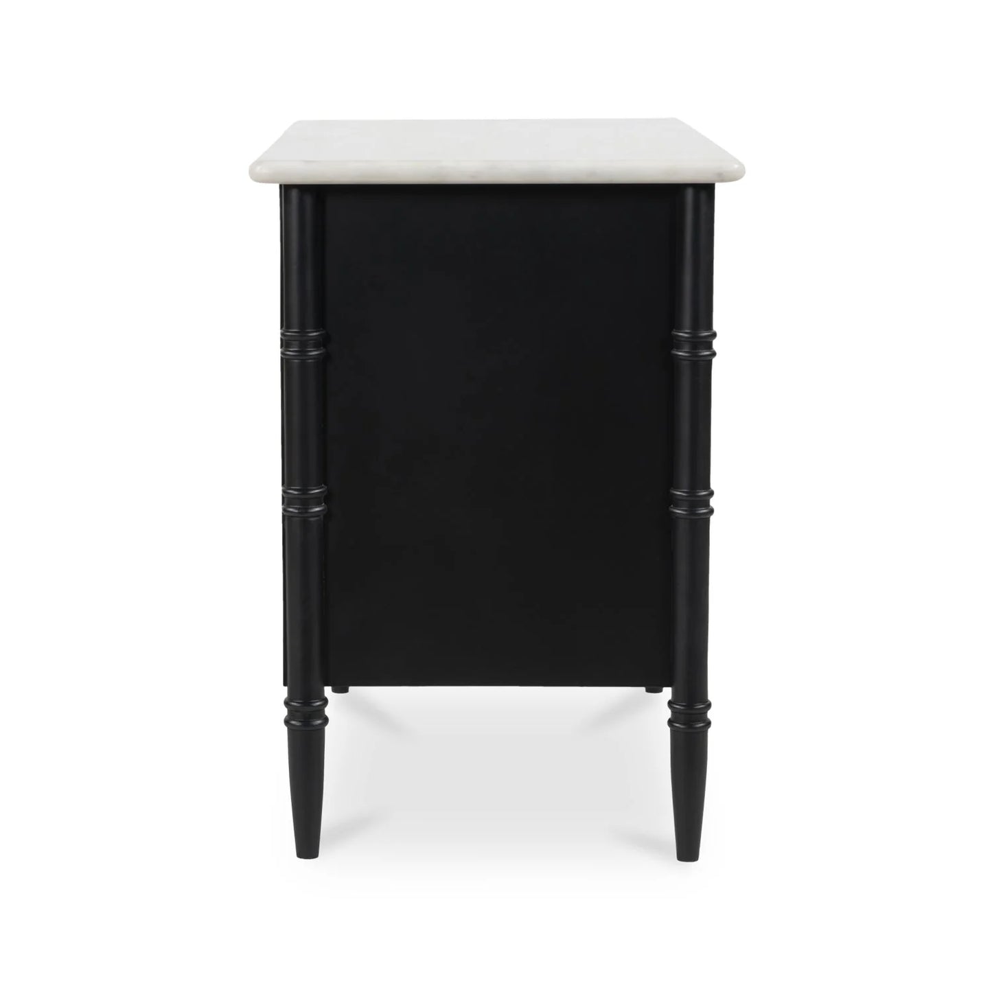 Luxury Modern Eleanor 3-Drawer Black Nightstand European Style for Villa
