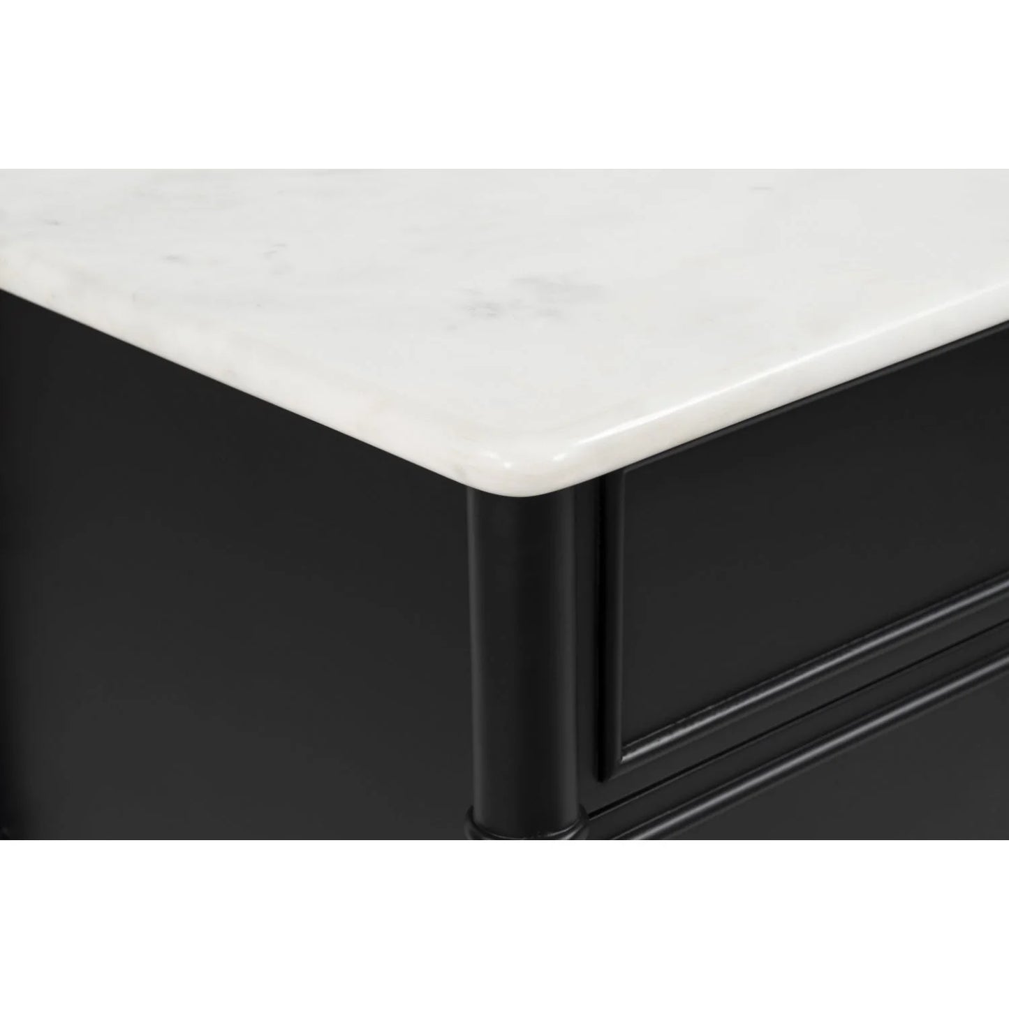 Luxury Modern Eleanor 3-Drawer Black Nightstand European Style for Villa