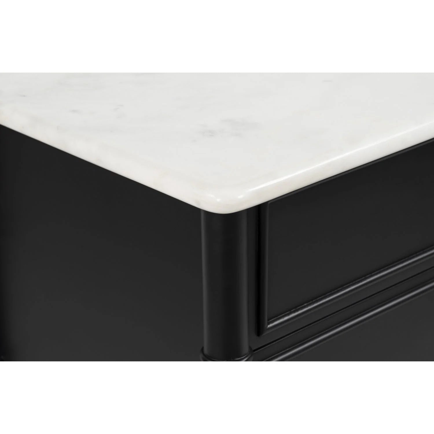 Luxury Modern Eleanor 3-Drawer Black Nightstand European Style for Villa