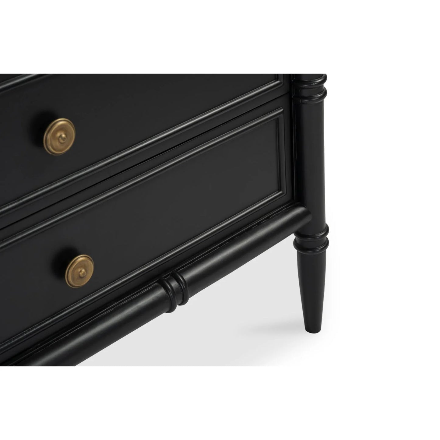 Luxury Modern Eleanor 3-Drawer Black Nightstand European Style for Villa