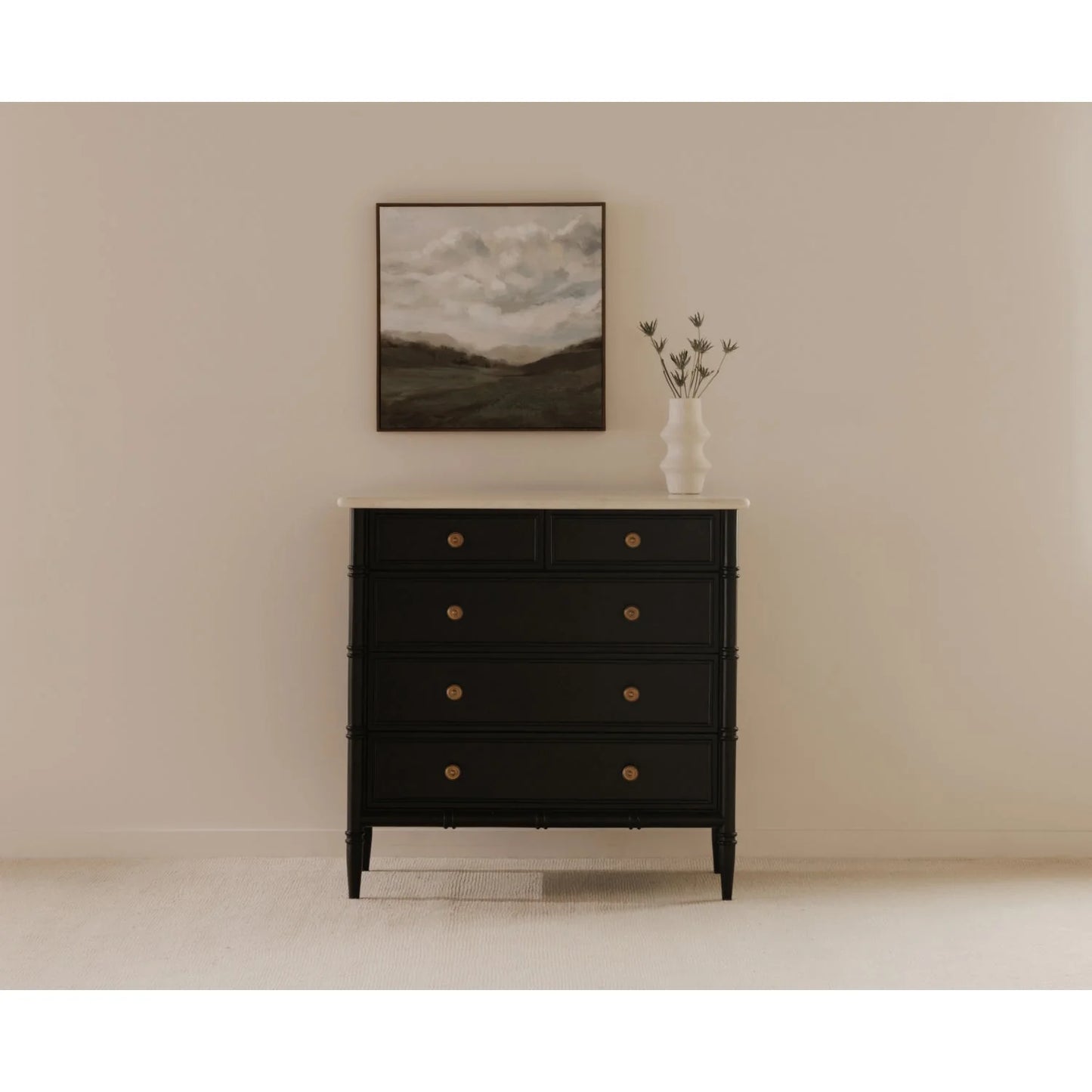 Luxury Modern Eleanor 5-Drawer Chest European Style for Villa