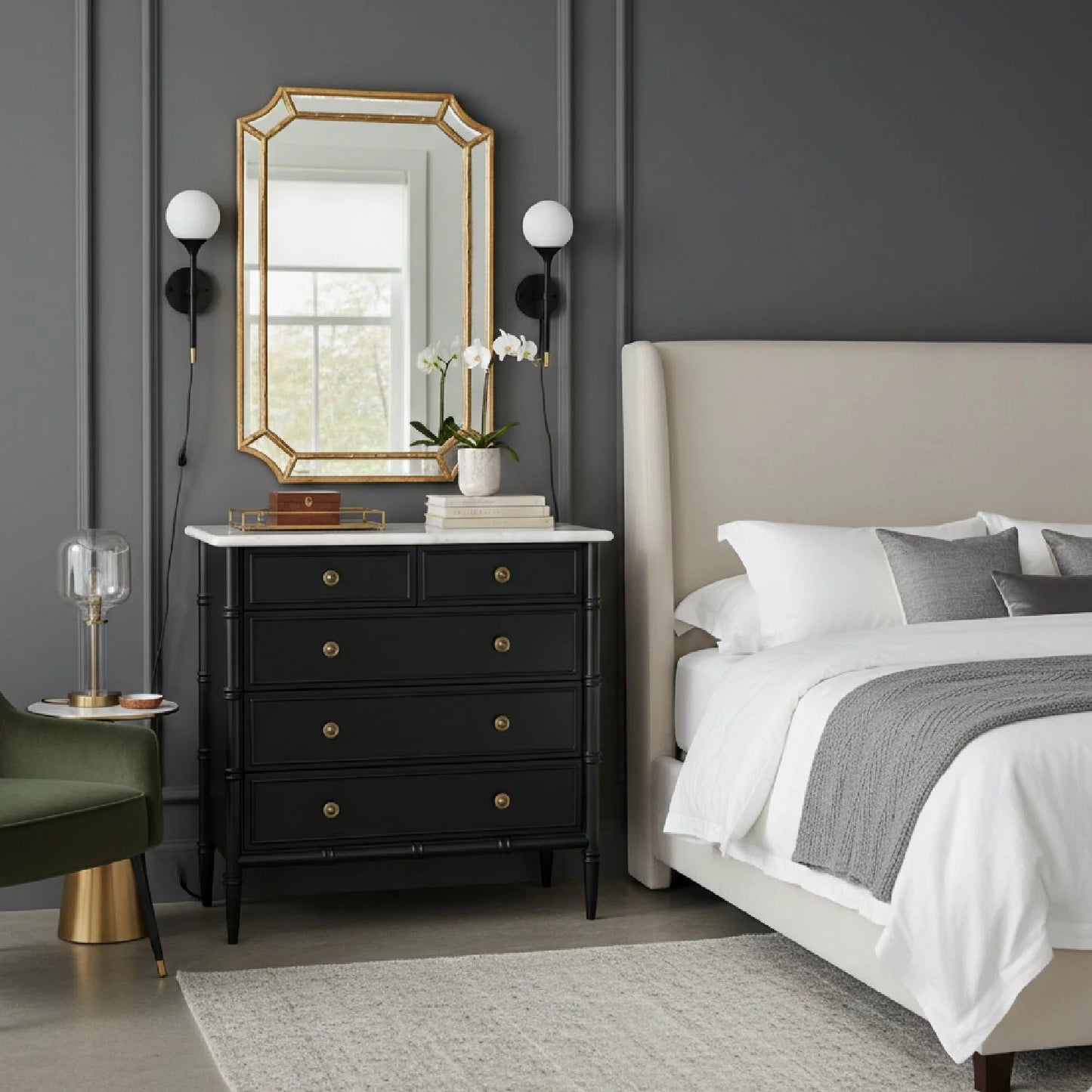 Luxury Modern Eleanor 5-Drawer Chest European Style for Villa