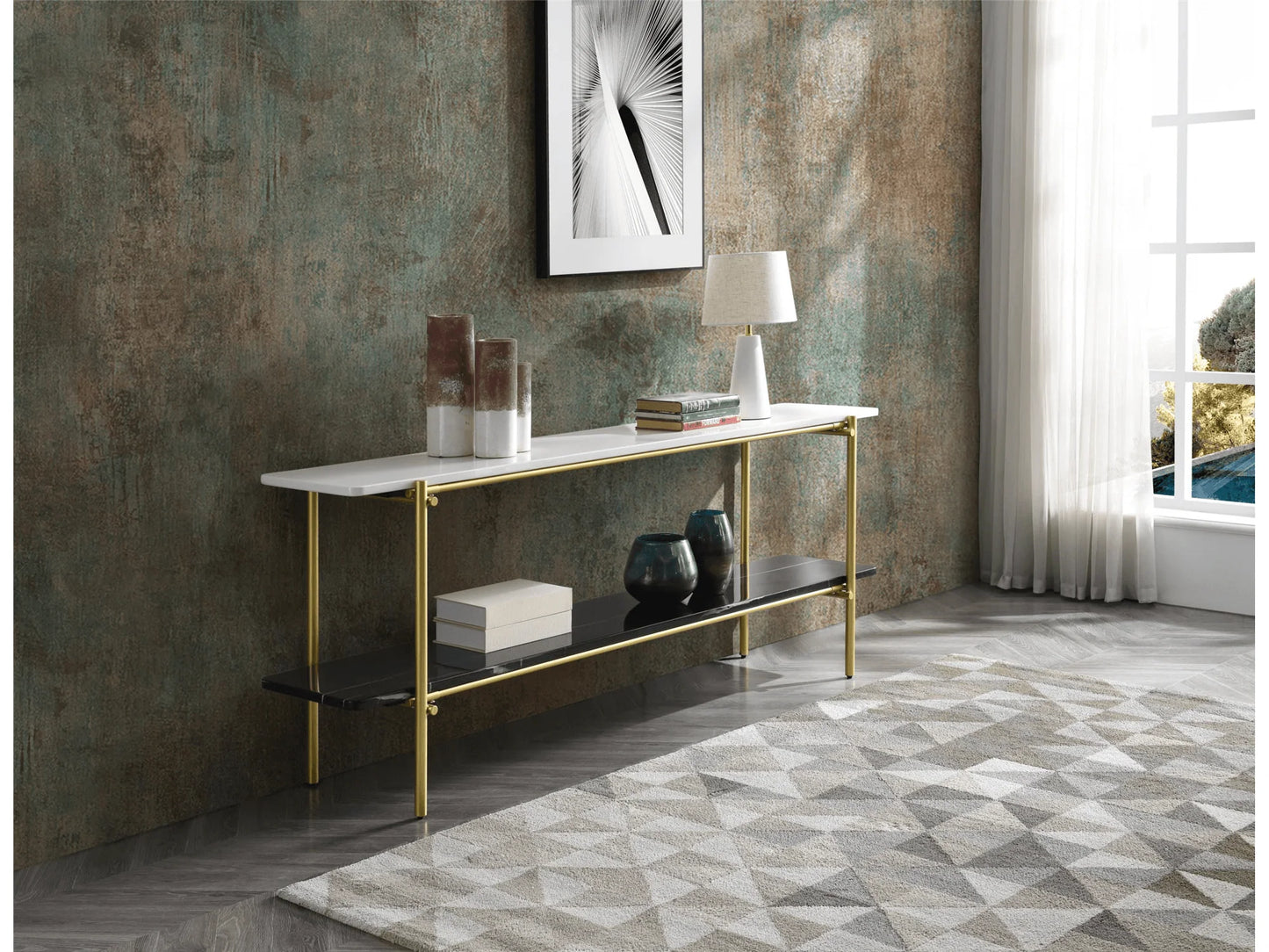 Luxury Modern Ember Console Table European Style for Villa