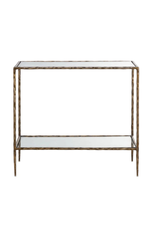Luxury Modern Emine Hammered Metal Nightstand European Style for Villa