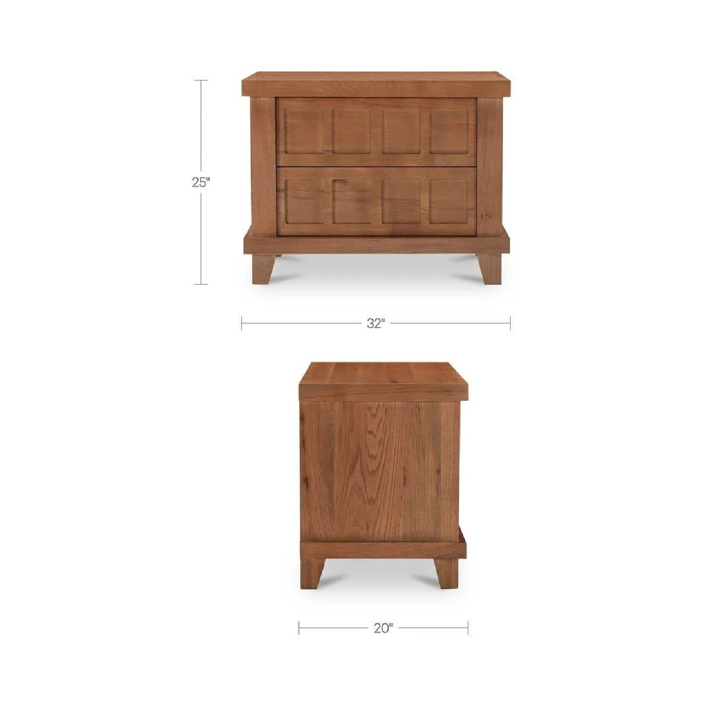 Luxury Modern Enya 2-Drawer Nightstand European Style for Villa