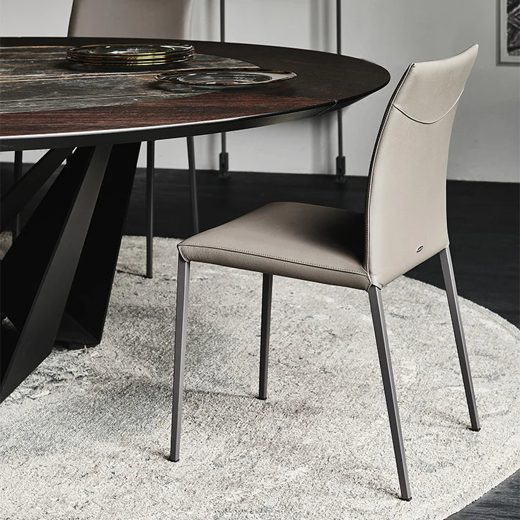 Luxury Modern Erika Leather Dining Chair European Style for Villa