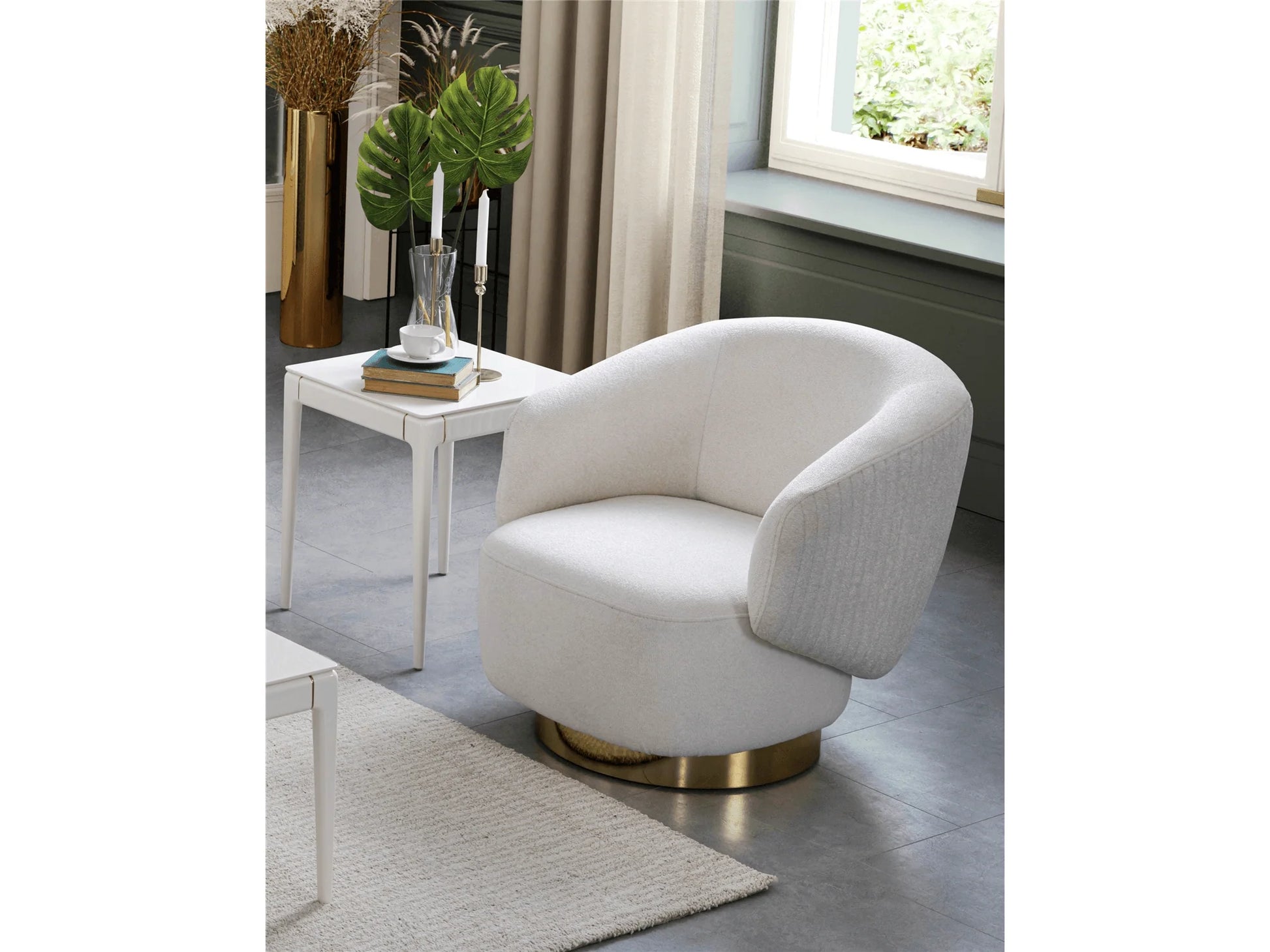 Luxury Modern Erzin Swivel Accent Chair European Style for Villa