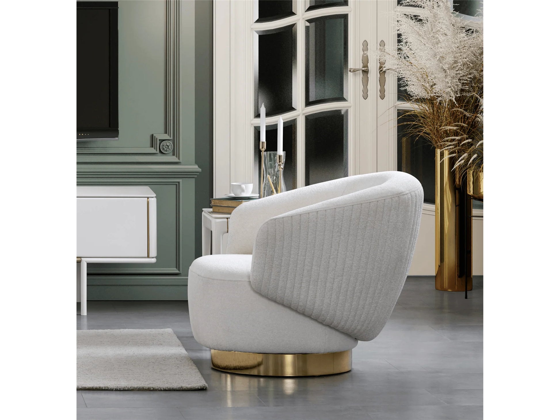 Luxury Modern Erzin Swivel Accent Chair European Style for Villa