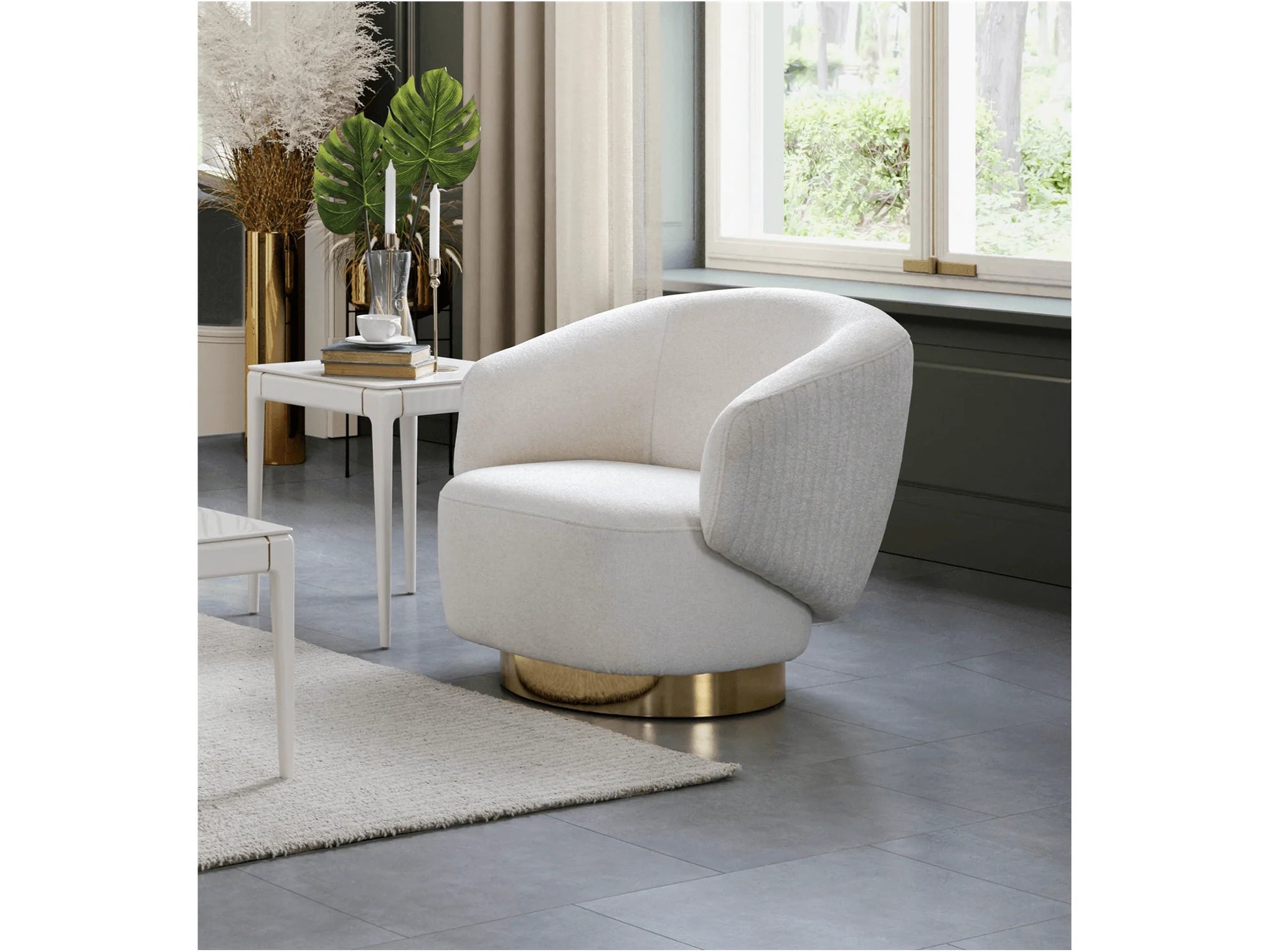 Luxury Modern Erzin Swivel Accent Chair European Style for Villa