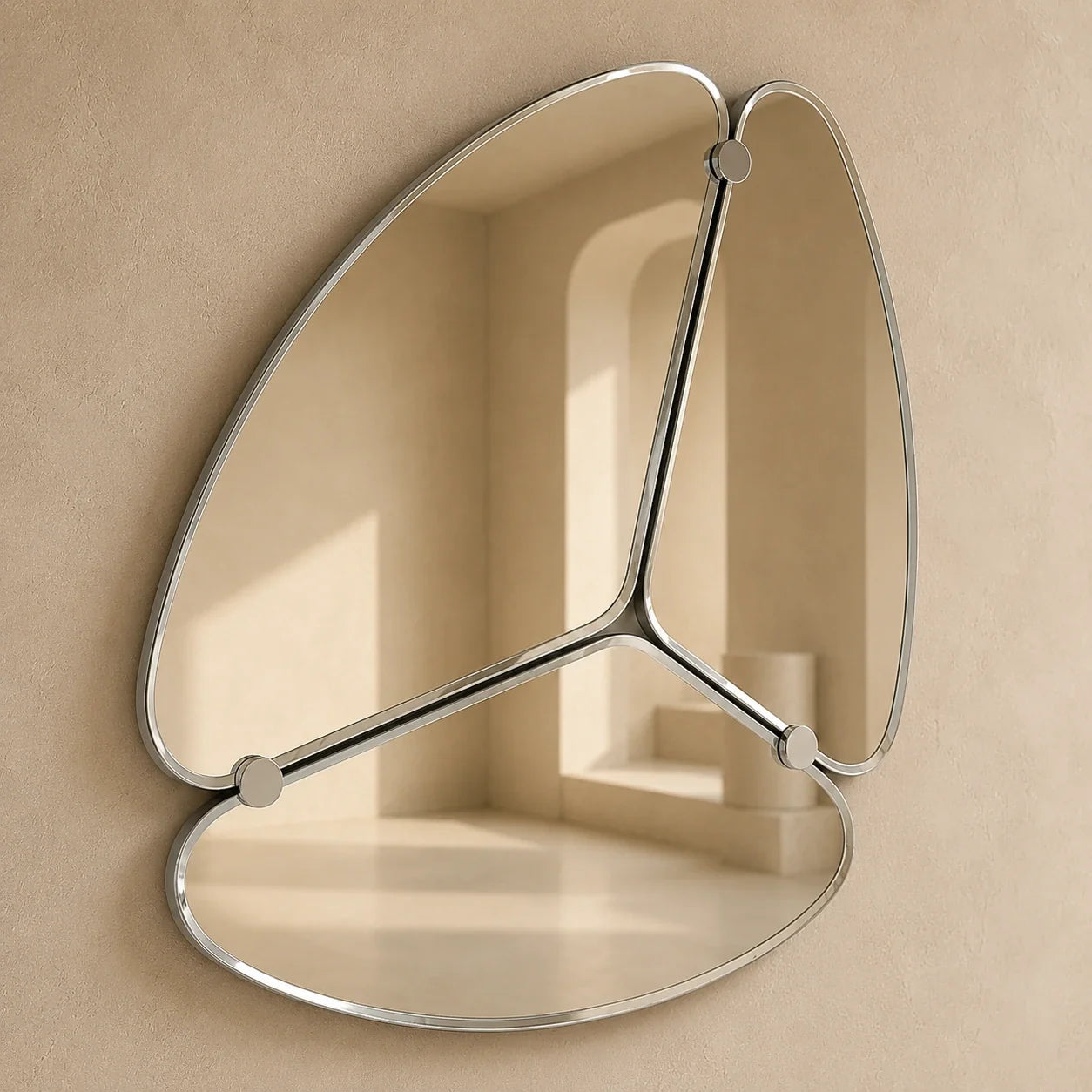 Luxury Modern Etienne Silver Mirror European Style for Villa