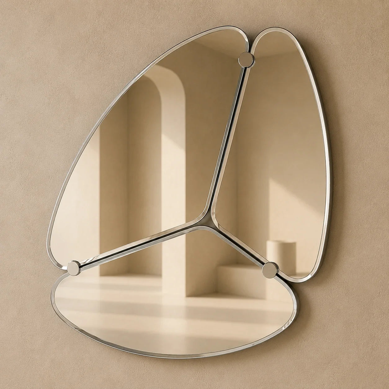 Luxury Modern Etienne Silver Mirror European Style for Villa