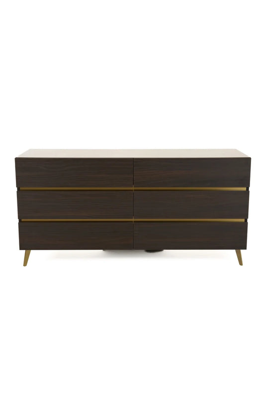 Luxury Modern Eucalyptus Wood 6-Drawer Dresser European Style for Villa