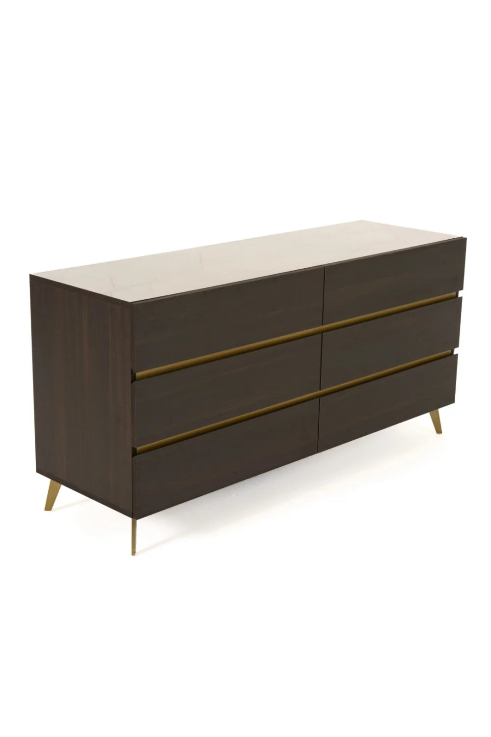 Luxury Modern Eucalyptus Wood 6-Drawer Dresser European Style for Villa